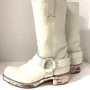 FRYE Women‘s Harness Boots 12R 8 White